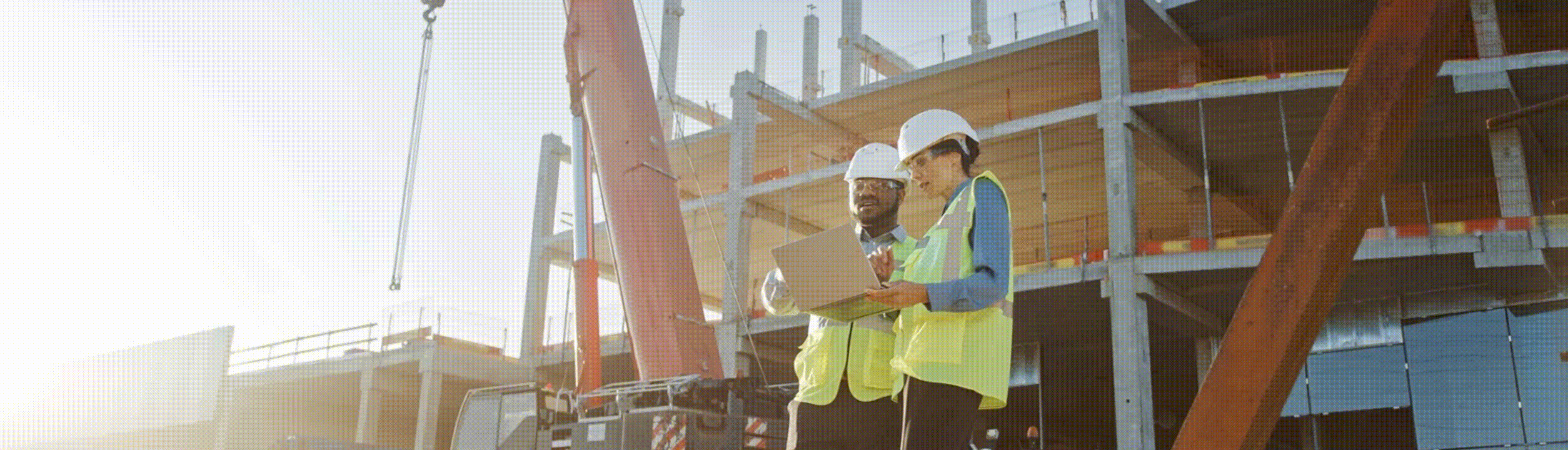 Construction team at work